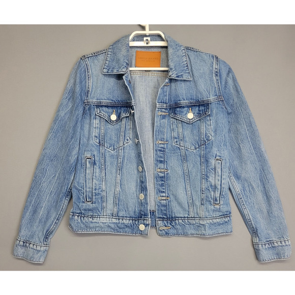 Lucky Brand Tomboy Tucker Jean Jacket Womens Small Blue Denim Light Wash Buttons - Picture 2 of 12
